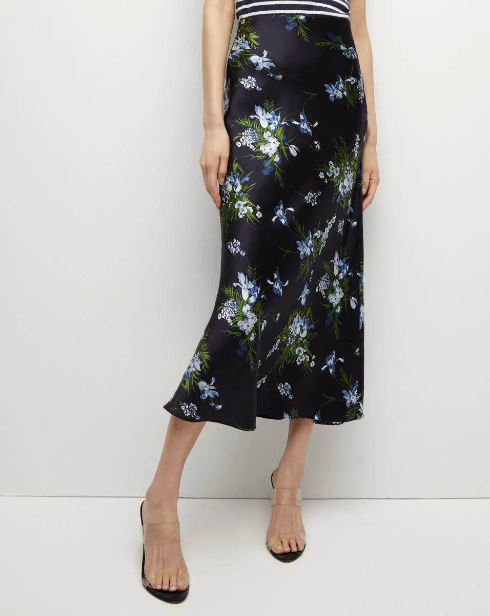 Clover Stretch-Silk Skirt