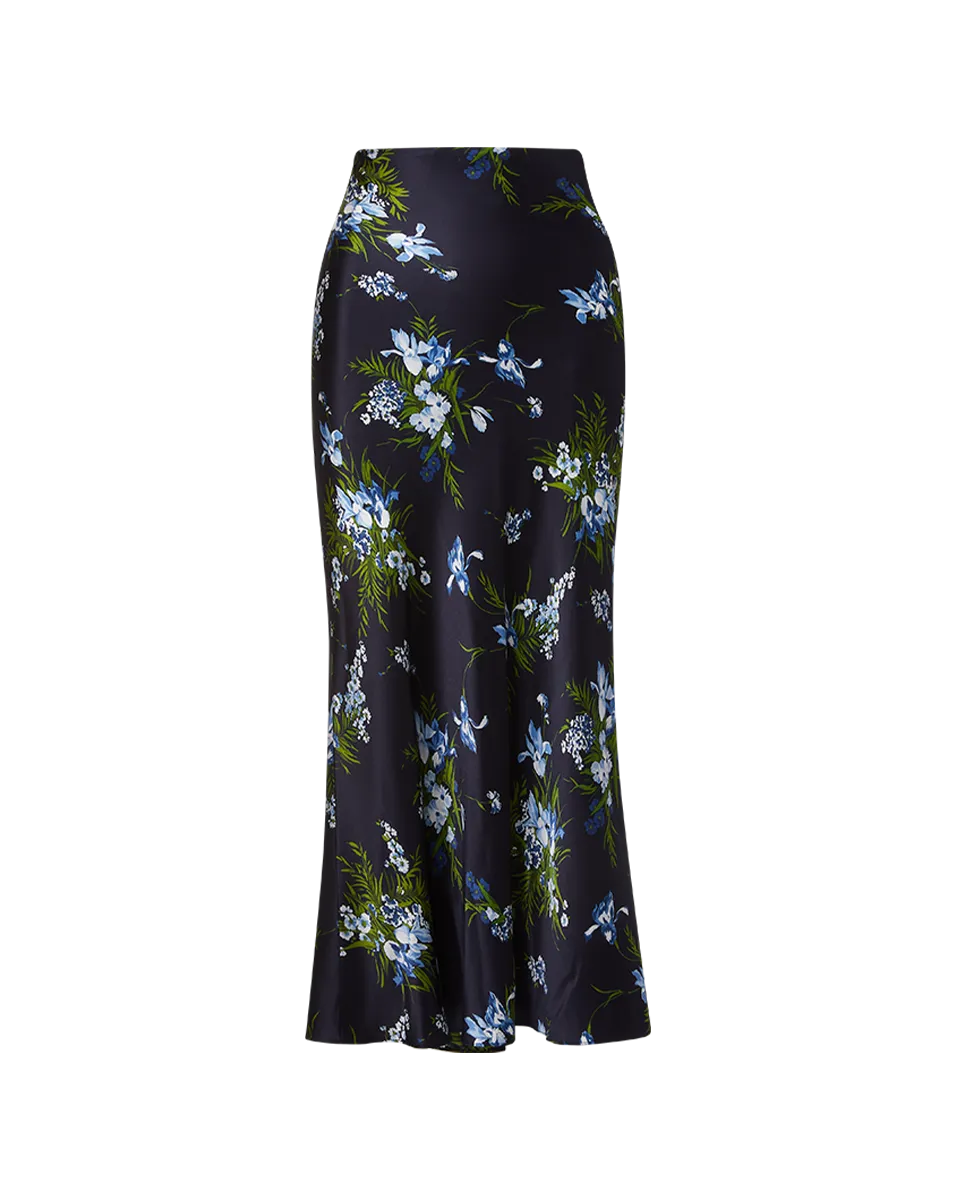 Clover Stretch-Silk Skirt