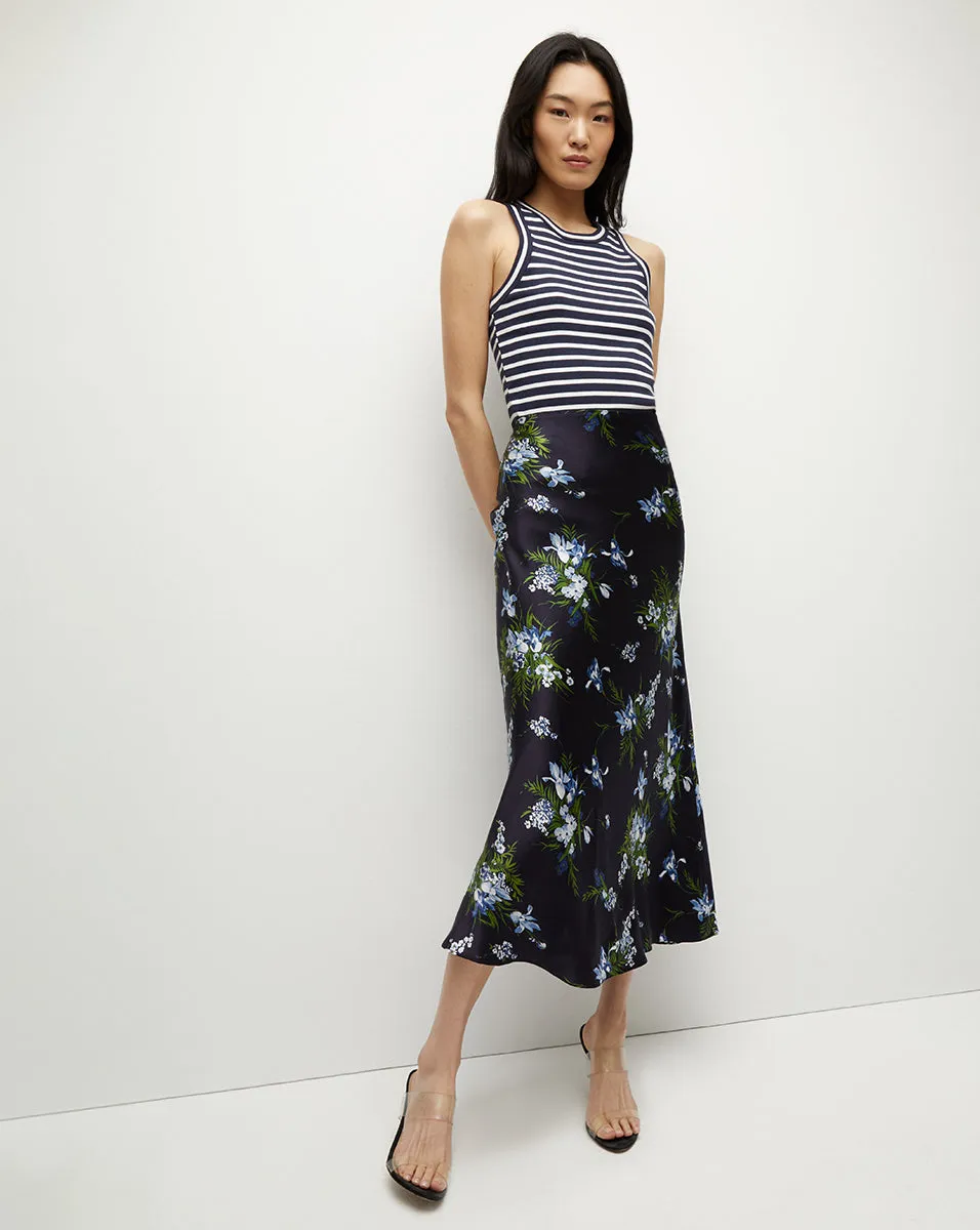Clover Stretch-Silk Skirt