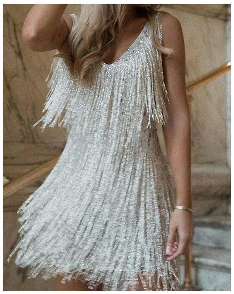 Latina Tassel Tier Flapper Dress