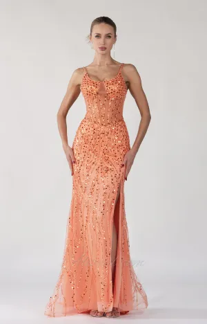 Square Collar Spaghetti Straps Sparkling Sequins Maxi Dress