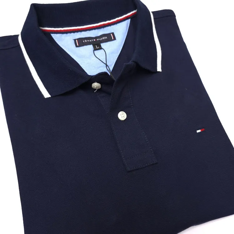 THF designer trim polo shirt | Navy Blue