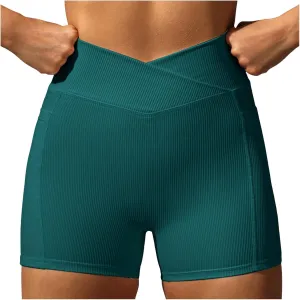 Womens High Waist Yoga Shorts Abdomen Control Training Running Pants Shorts for Women