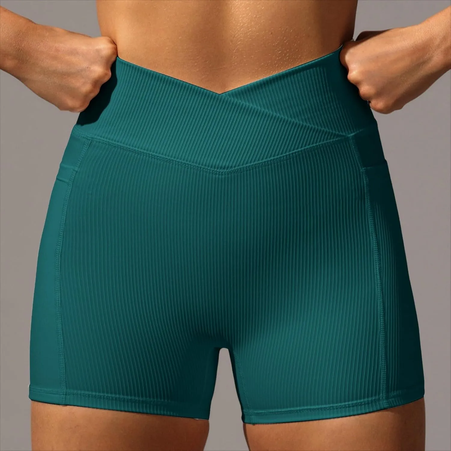 Womens High Waist Yoga Shorts Abdomen Control Training Running Pants Shorts for Women